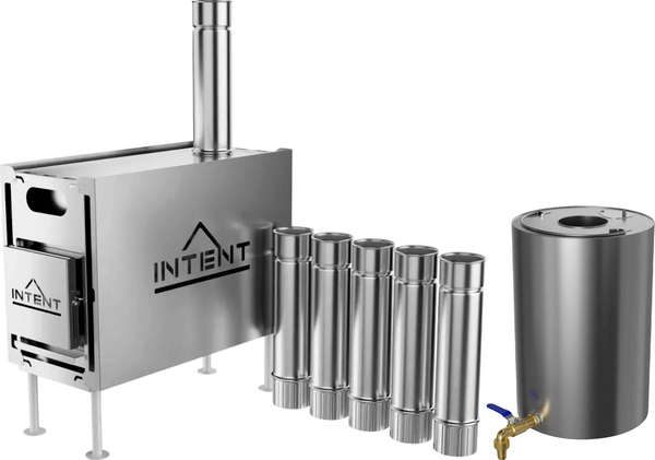 Печь походная Intent V1 с баком для нагрева воды Круглый - фото