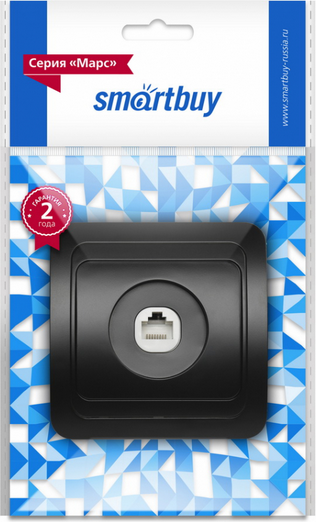 Розетка SmartBuy Марс SBE-02b-S1-RJ