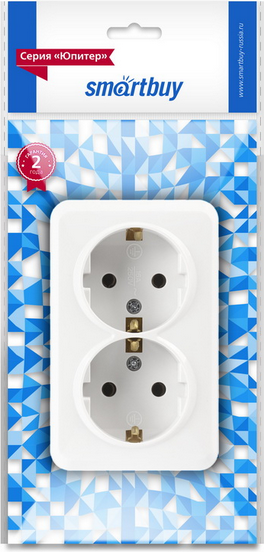 Розетка SmartBuy Юпитер SBE-03w-16-S2-Z-c