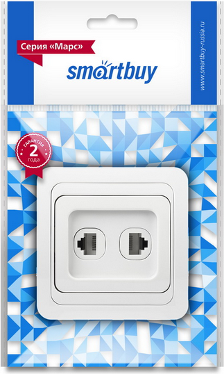 Розетка SmartBuy Марс SBE-02w-S1-RJPH