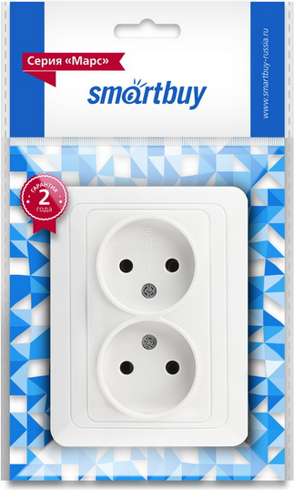 Розетка SmartBuy Марс SBE-02w-10-S2-N-c