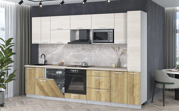 Кухонный гарнитур Интерлиния Мила Лайт 3.1-ПМ2