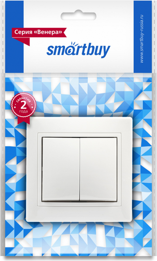 Выключатель SmartBuy Венера SBE-01w-10-SW2-0
