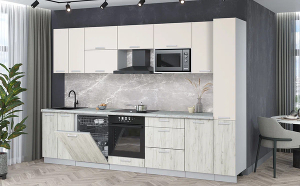 Кухонный гарнитур Интерлиния Мила Лайт 3.1-ПМ2