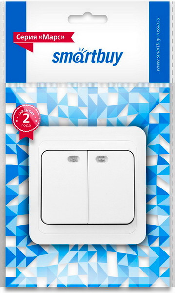 Выключатель SmartBuy Марс SBE-02w-10-SW2-1