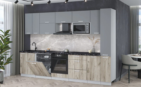 Кухонный гарнитур Интерлиния Мила Лайт 3.1-ПМ2