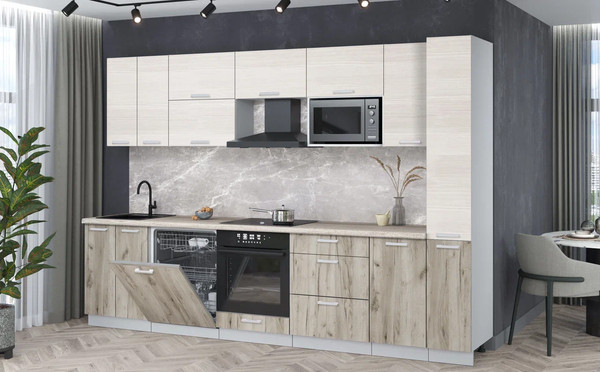 Кухонный гарнитур Интерлиния Мила Лайт 3.1-ПМ2