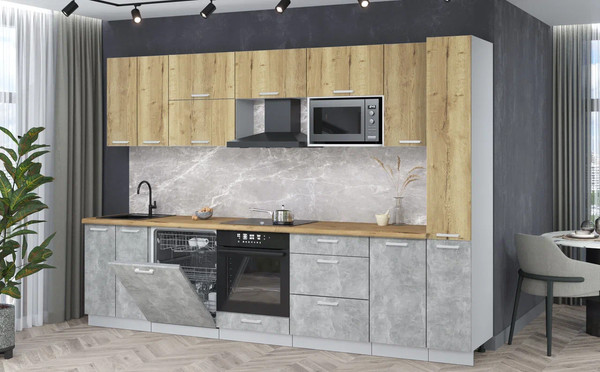 Кухонный гарнитур Интерлиния Мила Лайт 3.1-ПМ2