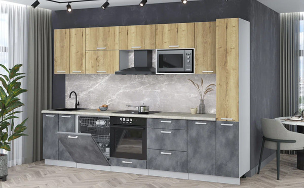 Кухонный гарнитур Интерлиния Мила Лайт 3.1-ПМ2