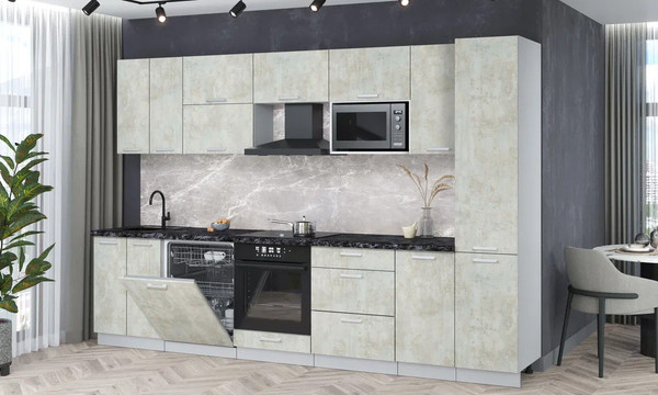 Кухонный гарнитур Интерлиния Мила Лайт 3.2-ПМ2