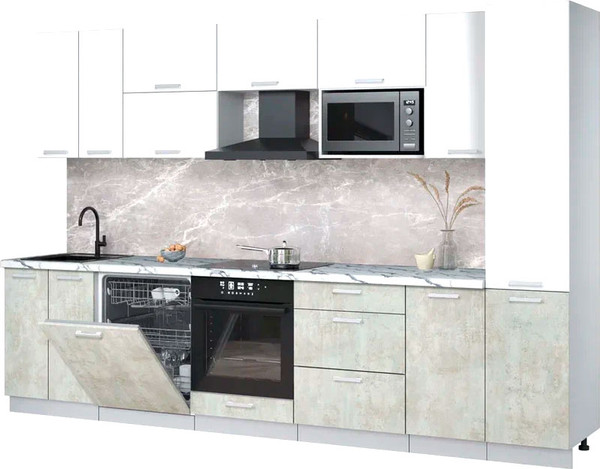 Кухонный гарнитур Интерлиния Мила Лайт 3.2-ПМ2 - фото