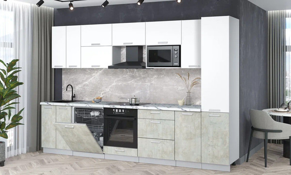 Кухонный гарнитур Интерлиния Мила Лайт 3.2-ПМ2