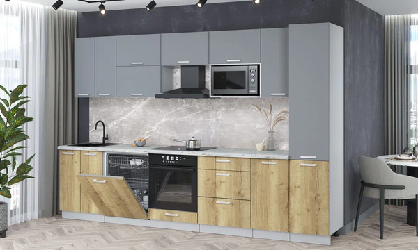 Кухонный гарнитур Интерлиния Мила Лайт 3.2-ПМ2