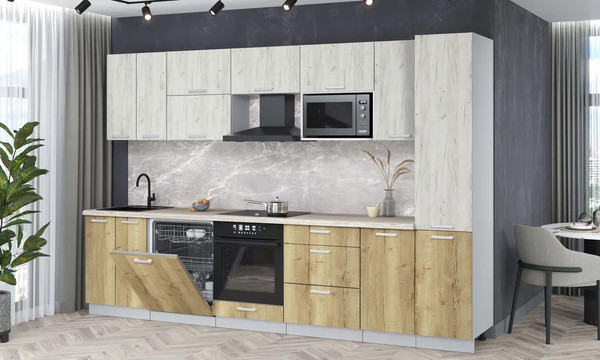 Кухонный гарнитур Интерлиния Мила Лайт 3.2-ПМ2