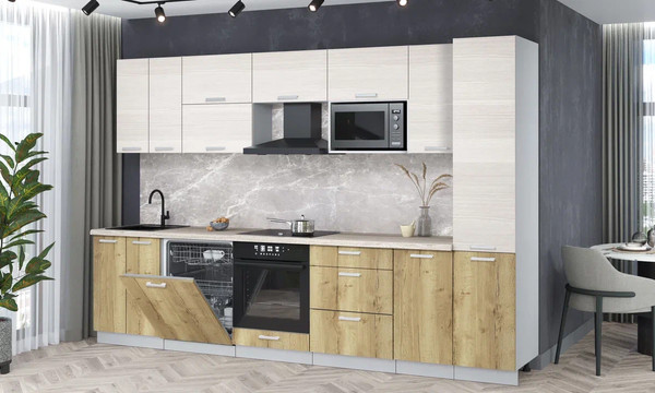 Кухонный гарнитур Интерлиния Мила Лайт 3.2-ПМ2