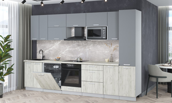 Кухонный гарнитур Интерлиния Мила Лайт 3.2-ПМ2