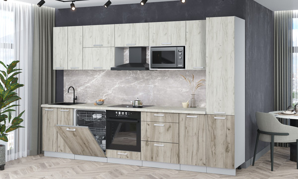 Кухонный гарнитур Интерлиния Мила Лайт 3.2-ПМ2