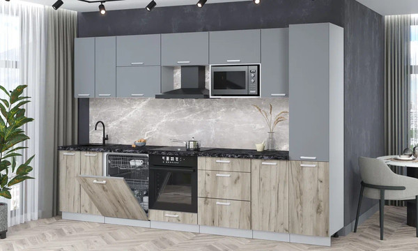 Кухонный гарнитур Интерлиния Мила Лайт 3.2-ПМ2