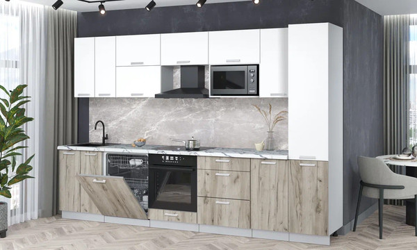 Кухонный гарнитур Интерлиния Мила Лайт 3.2-ПМ2