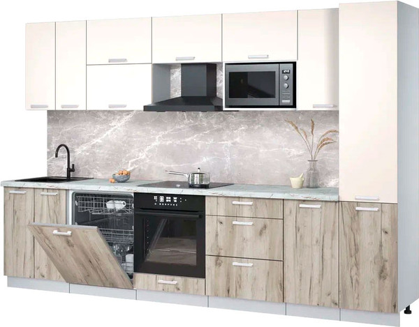 Кухонный гарнитур Интерлиния Мила Лайт 3.2-ПМ2 - фото