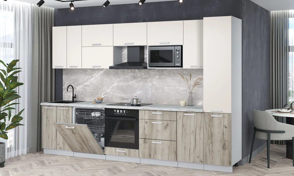 Кухонный гарнитур Интерлиния Мила Лайт 3.2-ПМ2