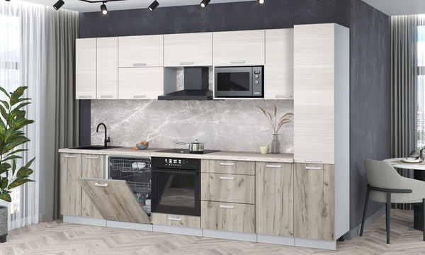 Кухонный гарнитур Интерлиния Мила Лайт 3.2-ПМ2