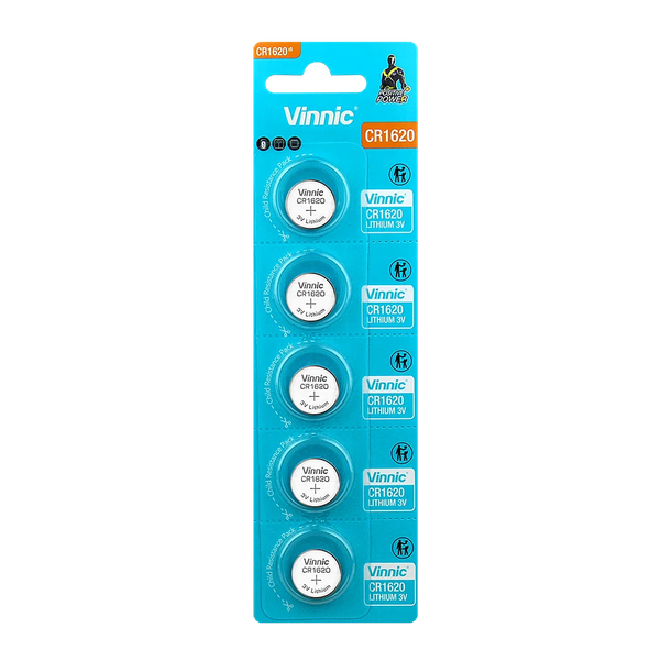 Комплект батареек Vinnic CR1620-C5 Lithium 3V - фото