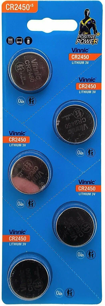 Комплект батареек Vinnic CR2450-C5 Lithium 3V - фото