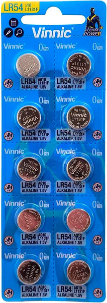 Комплект батареек Vinnic AG10/LR1130 Alkaline 1.5V - фото