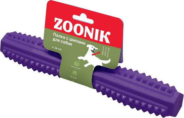 Игрушка для собак ZOONIK Палка литая с шипами / 164163-07 - фото