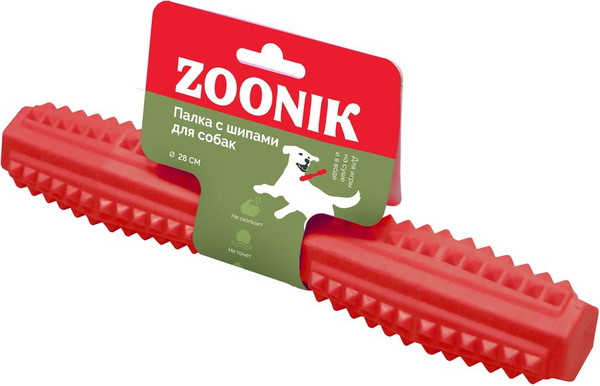 Игрушка для собак ZOONIK Палка литая с шипами / 164163-10 - фото