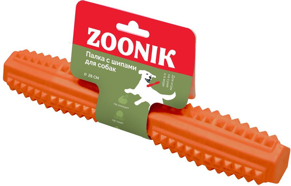 Игрушка для собак ZOONIK Палка литая с шипами / 164163-11 - фото