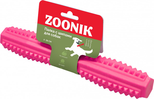 Игрушка для собак ZOONIK Палка литая с шипами / 164163-12 - фото