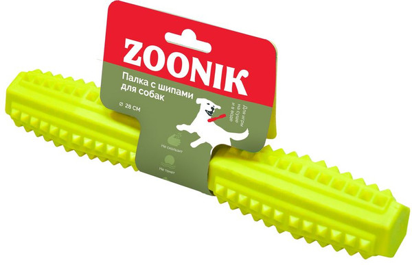 Игрушка для собак ZOONIK Палка литая с шипами / 164163-35 - фото
