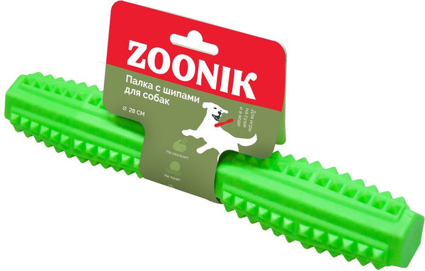 Игрушка для собак ZOONIK Палка литая с шипами / 164163-36 - фото