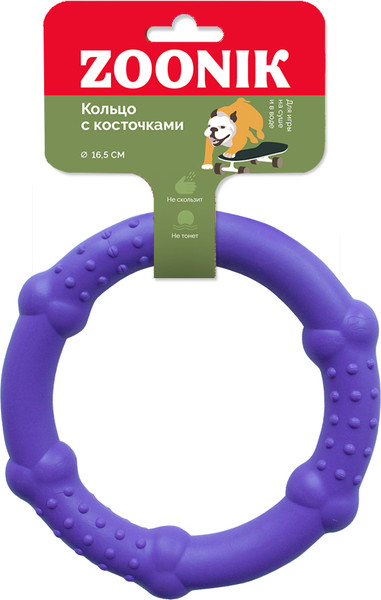 Игрушка для собак ZOONIK Кольцо с косточками / 164168-07 - фото