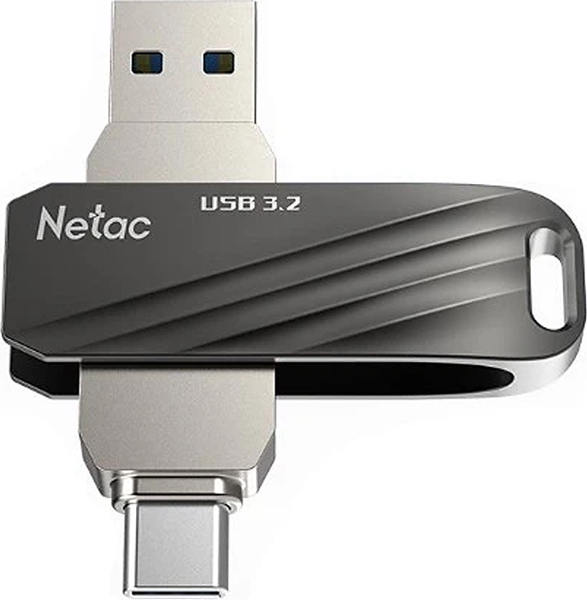 USB flash накопитель Netac US18 USB 3.2+TypeC FlashDrive 32GB (NT03US18C-032G-32BK) - фото