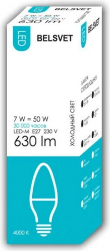 Лампа БЭЛЗ LED-M C37 10 W 4000 K E27