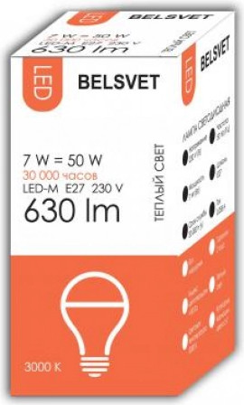 Лампа БЭЛЗ LED-M A60 7 W 3000 К Е27 - фото