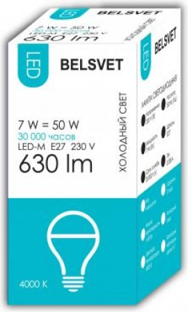 Лампа БЭЛЗ LED-M A60 7 W 4000 К Е27