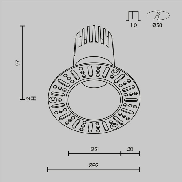 Точечный светильник Maytoni Dip DL120-10W-3K-TRS-B