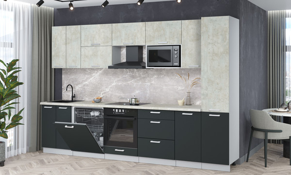 Кухонный гарнитур Интерлиния Мила Лайт 3.2-ПМ2