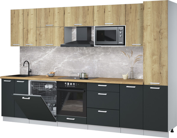 Кухонный гарнитур Интерлиния Мила Лайт 3.2-ПМ2 - фото