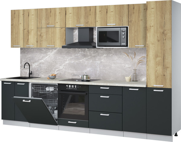 Кухонный гарнитур Интерлиния Мила Лайт 3.2-ПМ2 - фото