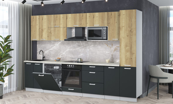 Кухонный гарнитур Интерлиния Мила Лайт 3.2-ПМ2