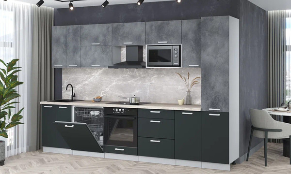 Кухонный гарнитур Интерлиния Мила Лайт 3.2-ПМ2