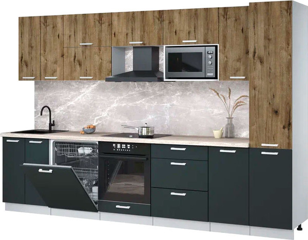 Кухонный гарнитур Интерлиния Мила Лайт 3.2-ПМ2 - фото