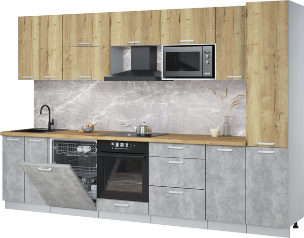 Кухонный гарнитур Интерлиния Мила Лайт 3.2-ПМ2 - фото