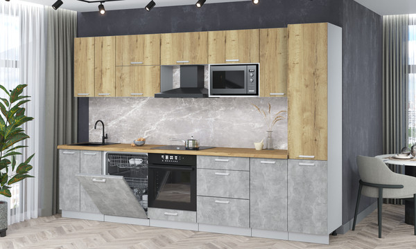 Кухонный гарнитур Интерлиния Мила Лайт 3.2-ПМ2