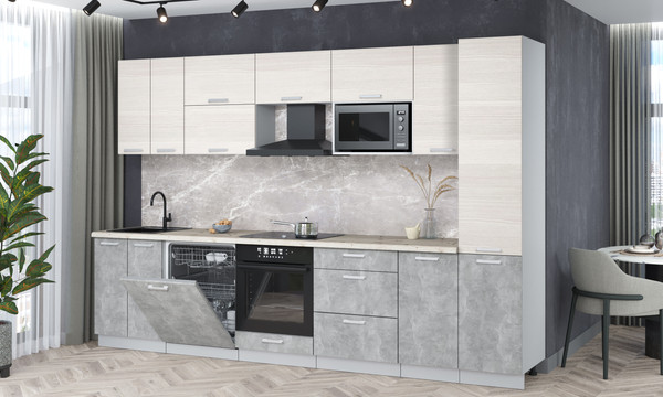 Кухонный гарнитур Интерлиния Мила Лайт 3.2-ПМ2